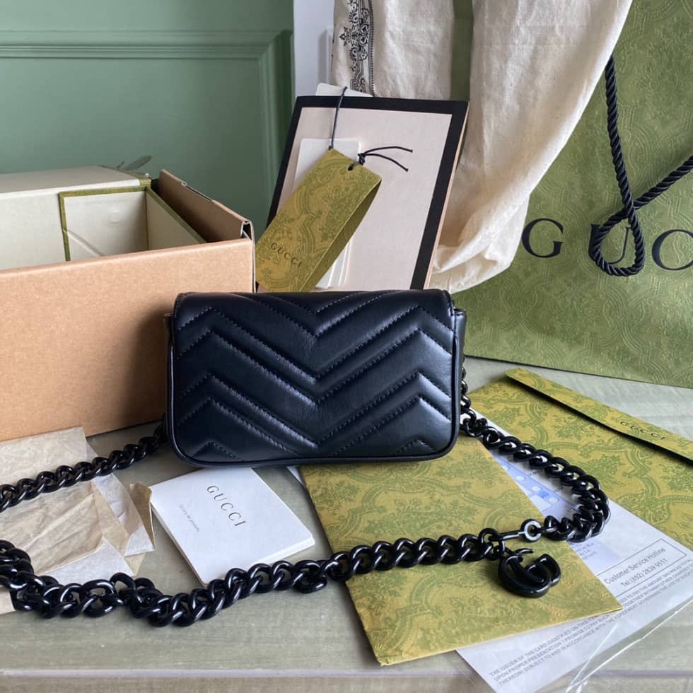 Best Replica Gucci GG Marmont Quilting Super Mini 476433 Replica Crossbody Bag - Colareps