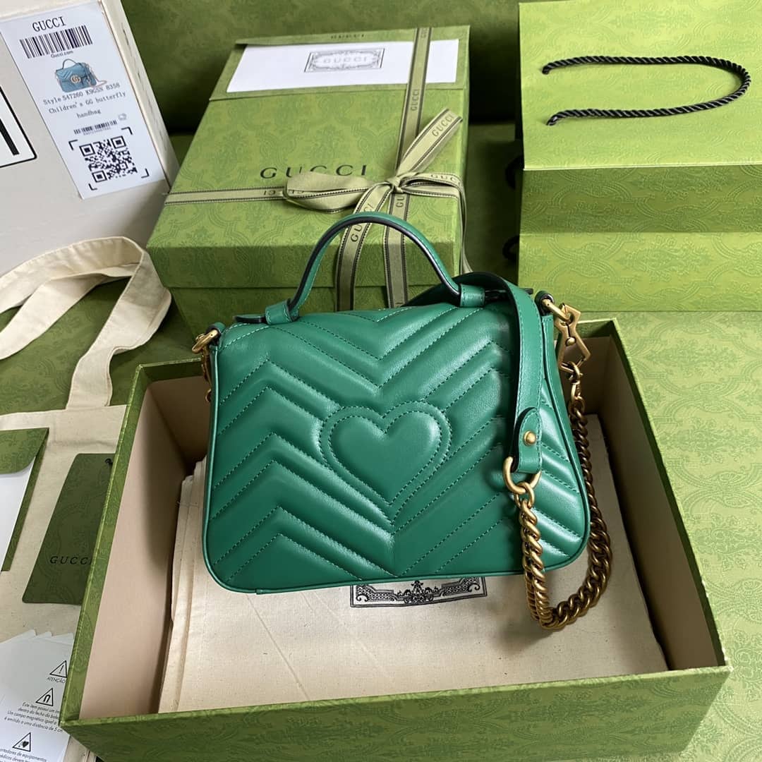 Best Replica Gucci GG Marmont Mini Leather Top Handle Crossbody Bag 547260 Replica - Colareps