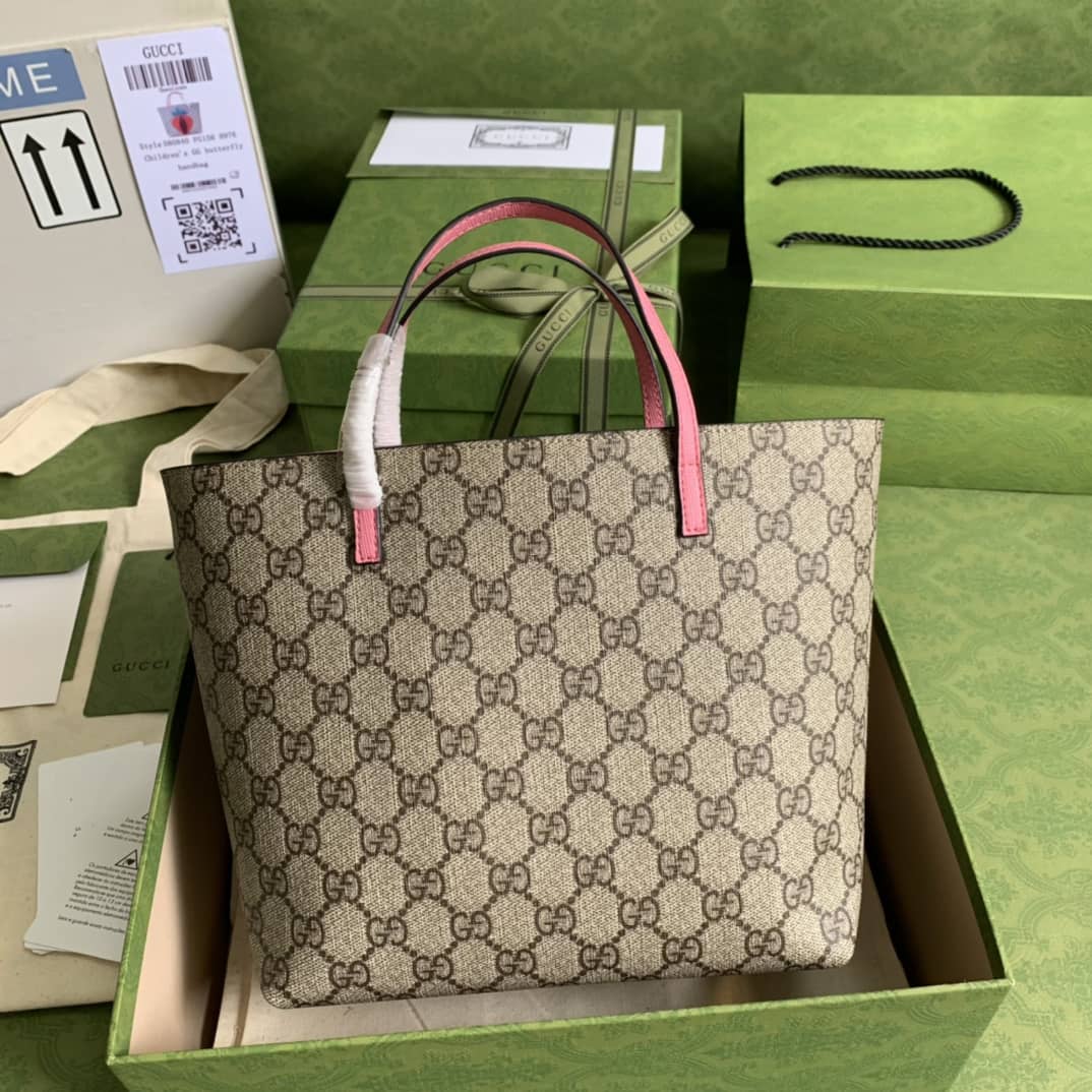 Best Replica Gucci GG Supreme Strawberry Shopping Bag Replica 580840 - Colareps