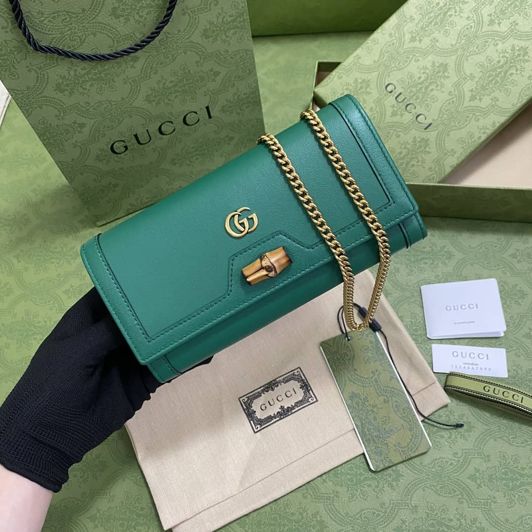 Best Replica Gucci Diana Bamboo Chain Wallet Replica 658243 - Colareps