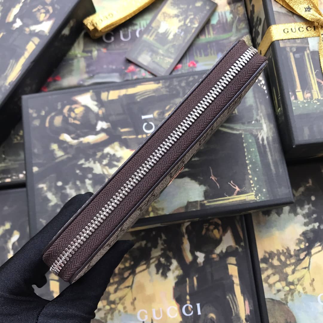 Best Replica Gucci Web GG Supreme Around Zip Wallet Replica 408831 - Colareps