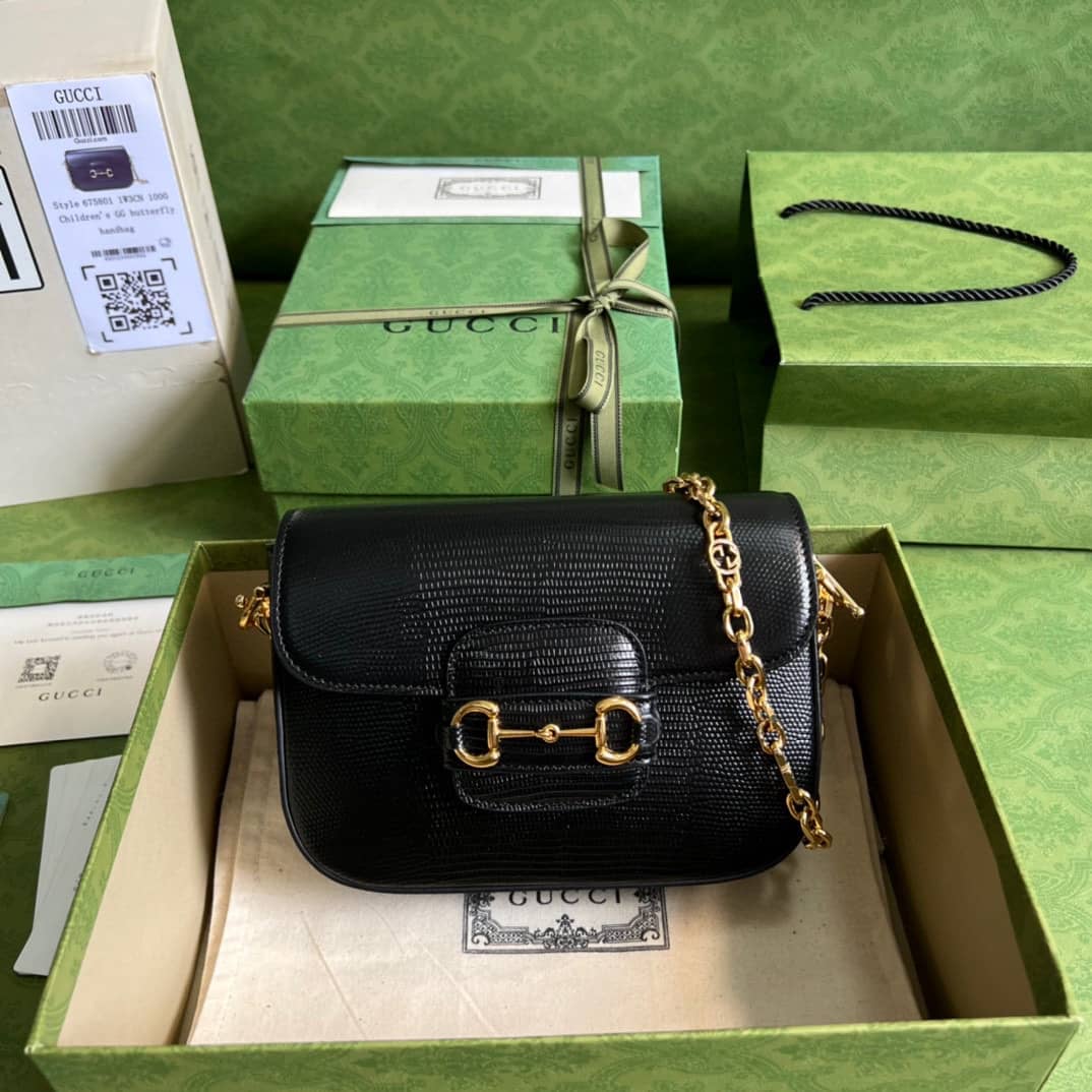 Best Replica Gucci Horsebit 1955 Lizard Mini 675801 Replica Shoulder Bag - Colareps
