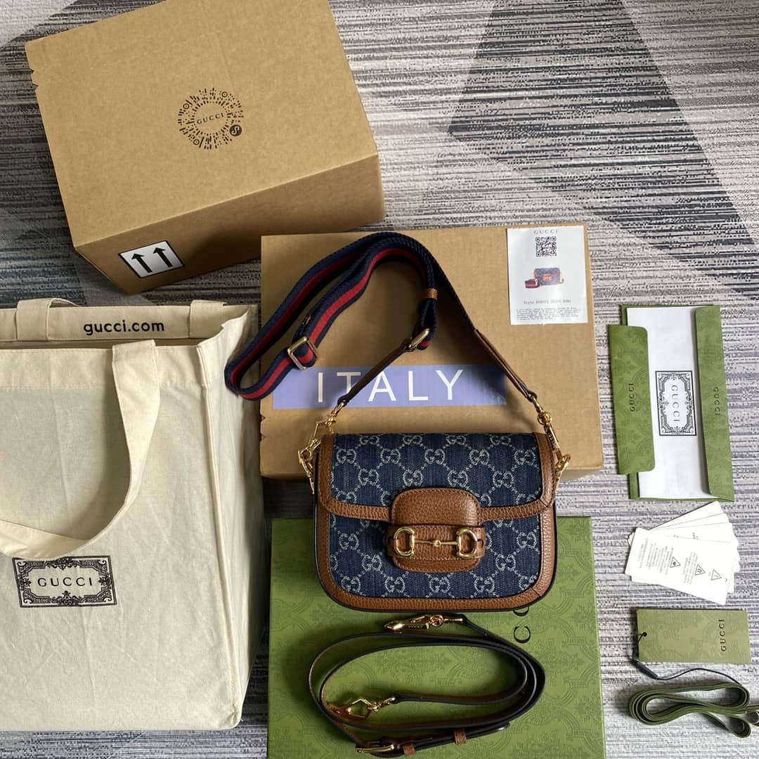 Best Replica Gucci 1955 Horsebit Supreme GG Canvas Mini Shoulder Bag Replica 658574 - Colareps