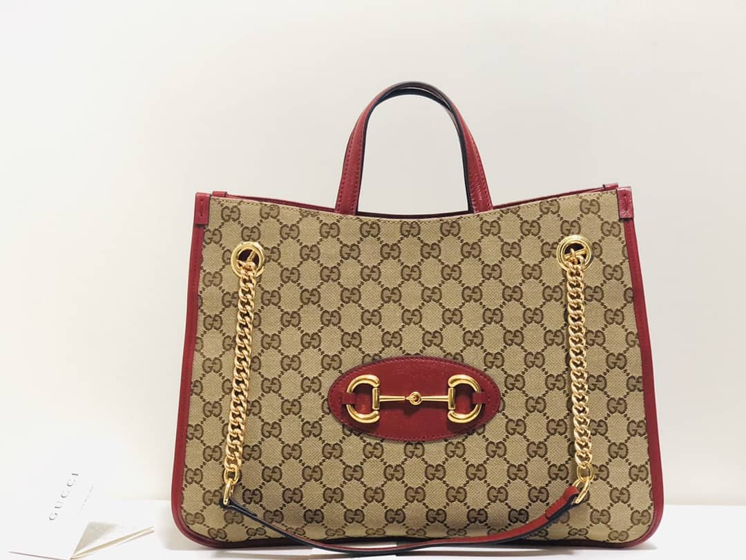Best Replica Gucci Horsebit 1955 Leather Tote Replica Red 621144 - Colareps