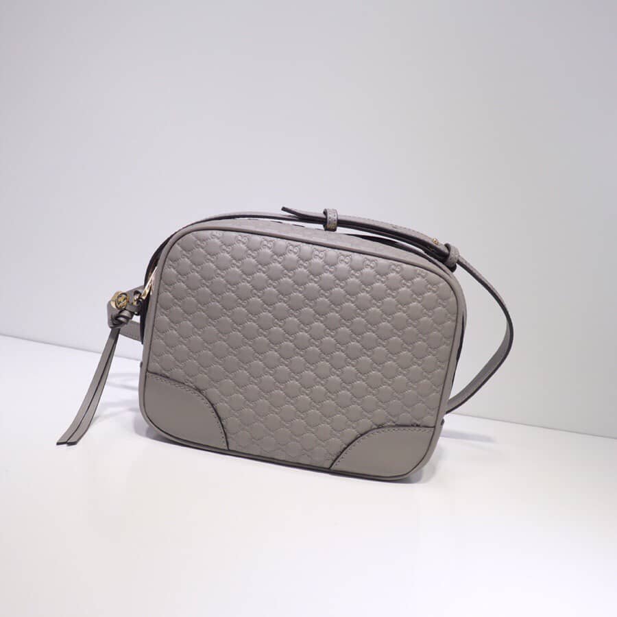 Best Replica Gucci Bree Guccissima GG Leather Canvas Camera Bag Replica Gray 449413 - Colareps