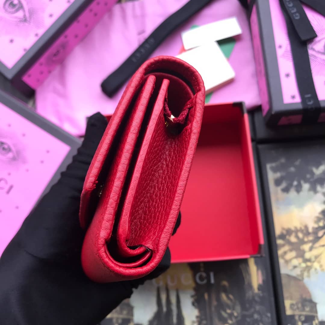 Best Replica Gucci Leather Folding Wallet Replica 546584 Red - Colareps