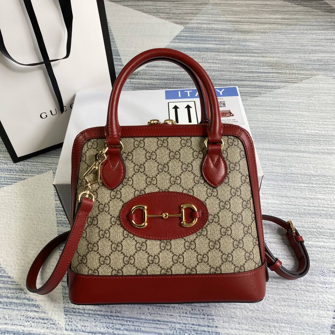 Best Replica Gucci 1955 Horsebit Polkadot Handle Bag Replica 621220 - Colareps