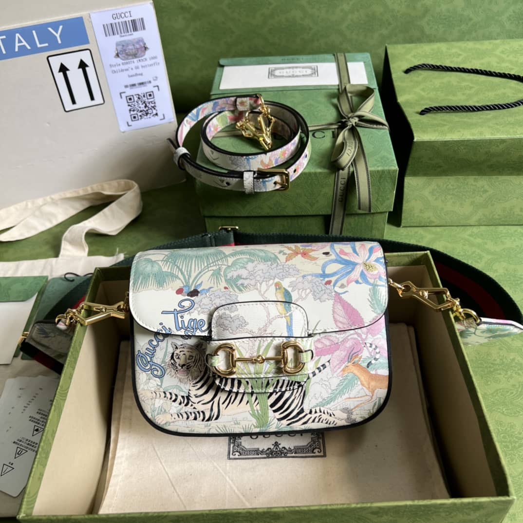 Best Replica Gucci Horsebit Bag Dupe Tiger 1955 Mini Bag 677266 - Colareps