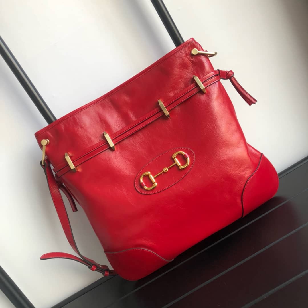 Best Replica Gucci 1955 Horsebit Messenger Bag Replica Red 602089 - Colareps