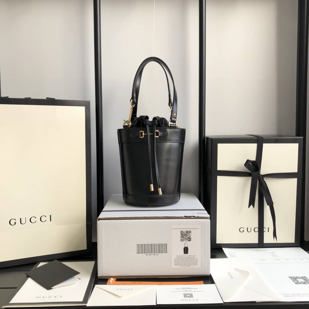 Best Replica Gucci Horsebit 1955 Small Bucket Bag Replica Black 637115 - Colareps
