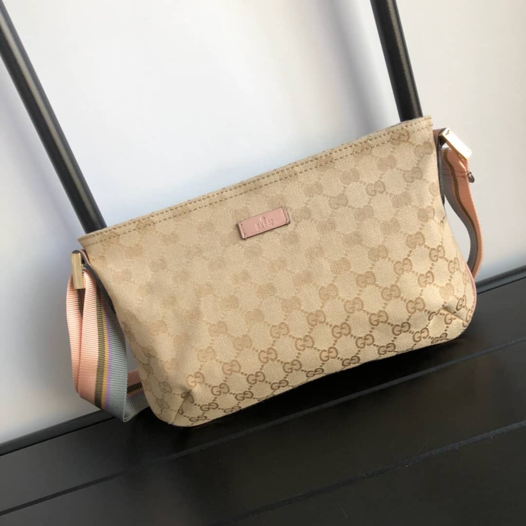 Best Replica Gucci GG Canvas Shoulder Bag Replica Beige 189749 - Colareps