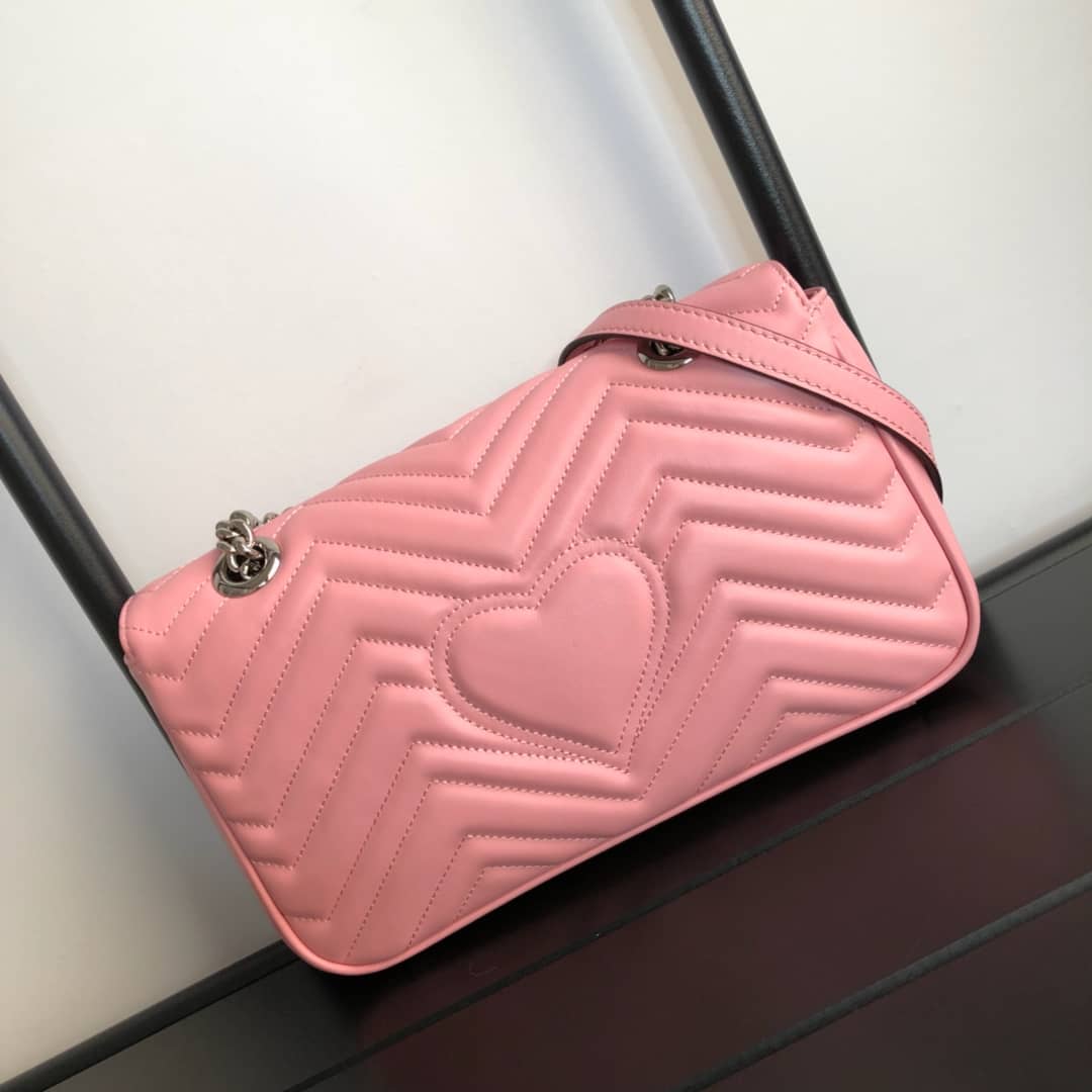 Best Replica Gucci GG Marmont Matelasse Shoulder Bag Replica Pink 443497 - Colareps