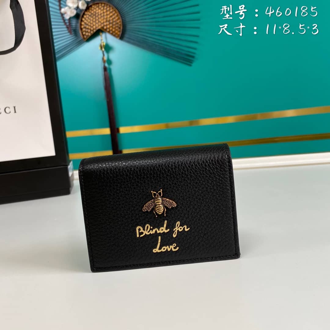 Best Replica Gucci Animalier Bee Leather Card Case Replica 460185 - Colareps