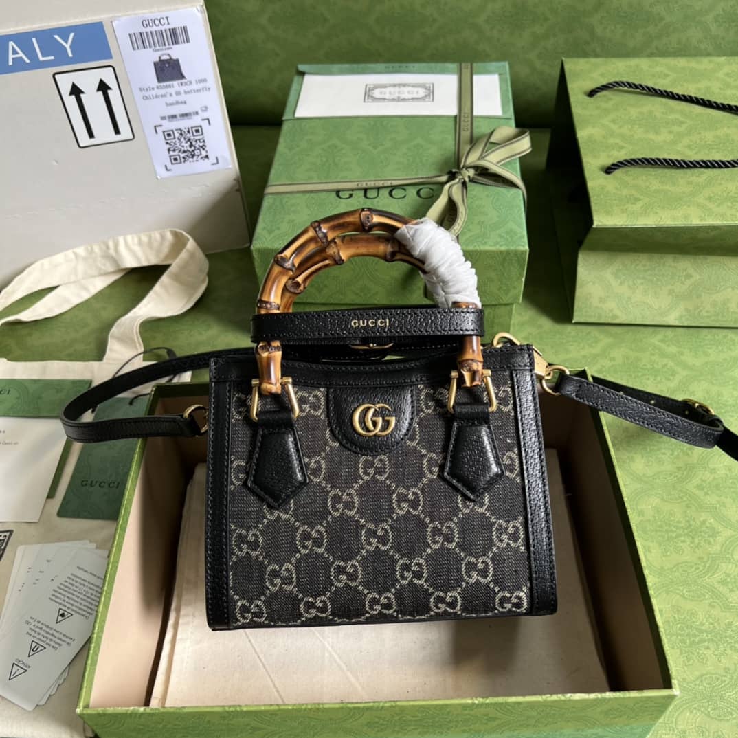 Best Replica Gucci Diana Mini Black 655661 Replica Tote Bag - Colareps