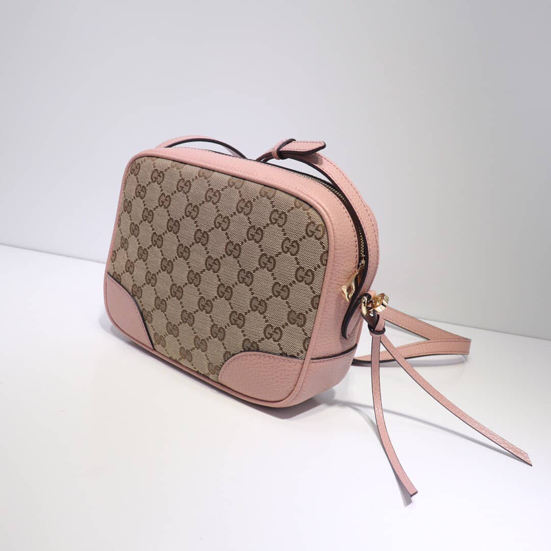 Best Replica Gucci GG Canvas Messenger Bag Replica Pink 449172 - Colareps