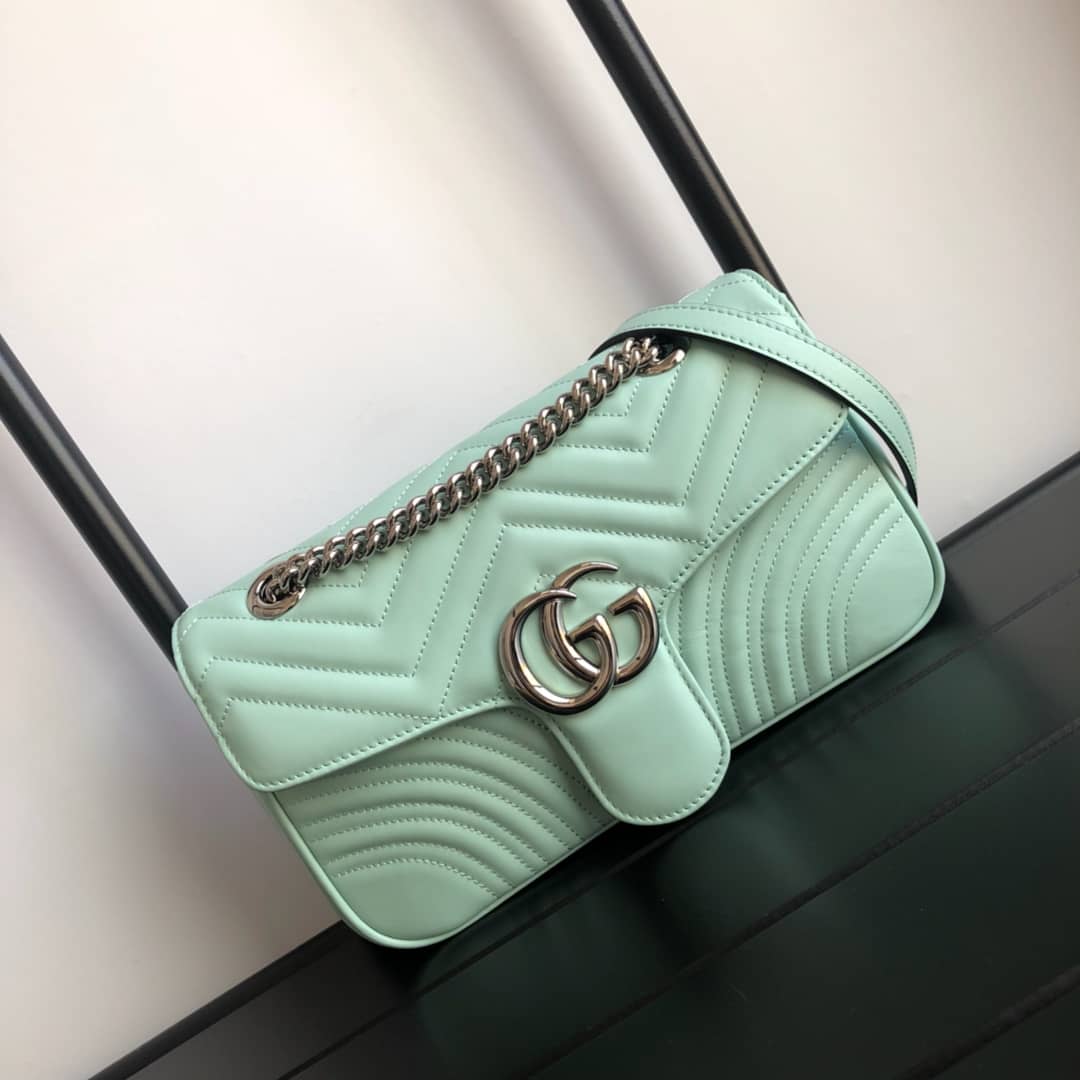 Best Replica Gucci GG Marmont Matelasse Shoulder Bag Replica Green 443497 - Colareps