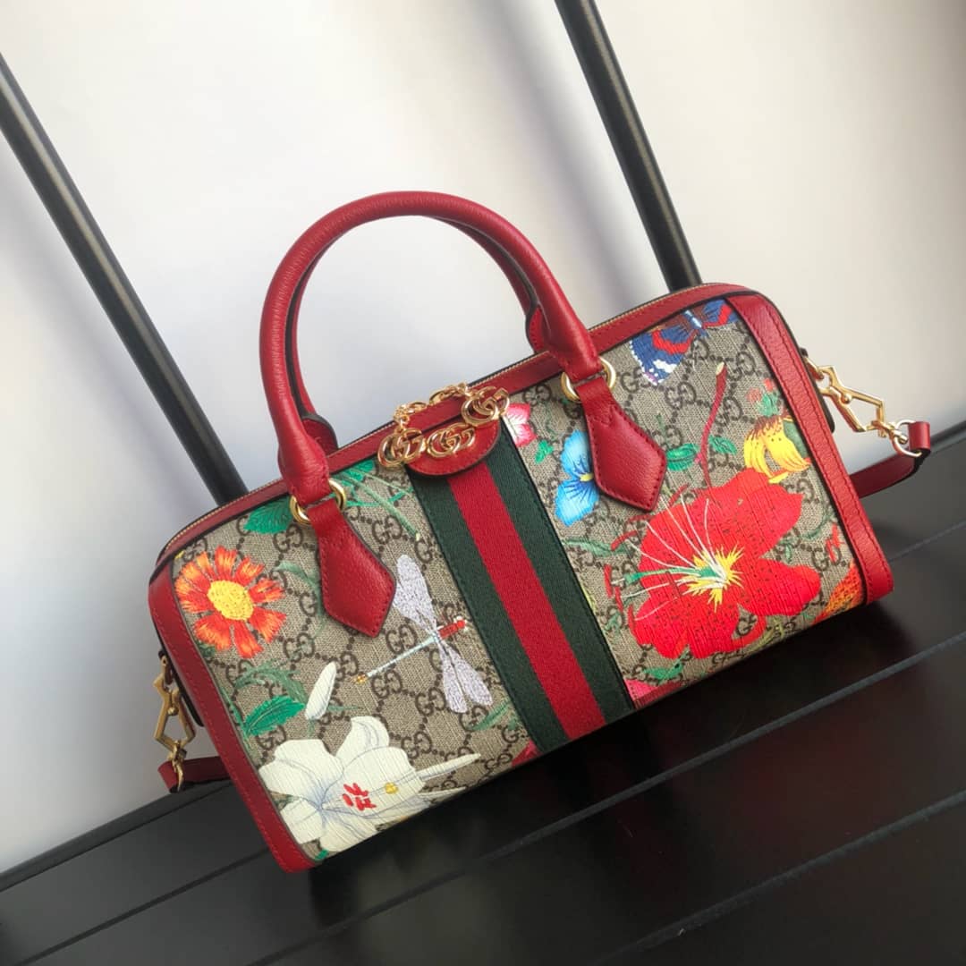 Best Replica Gucci Ophidia GG Flora Medium 2way Replica Boston Bag 524532 - Colareps