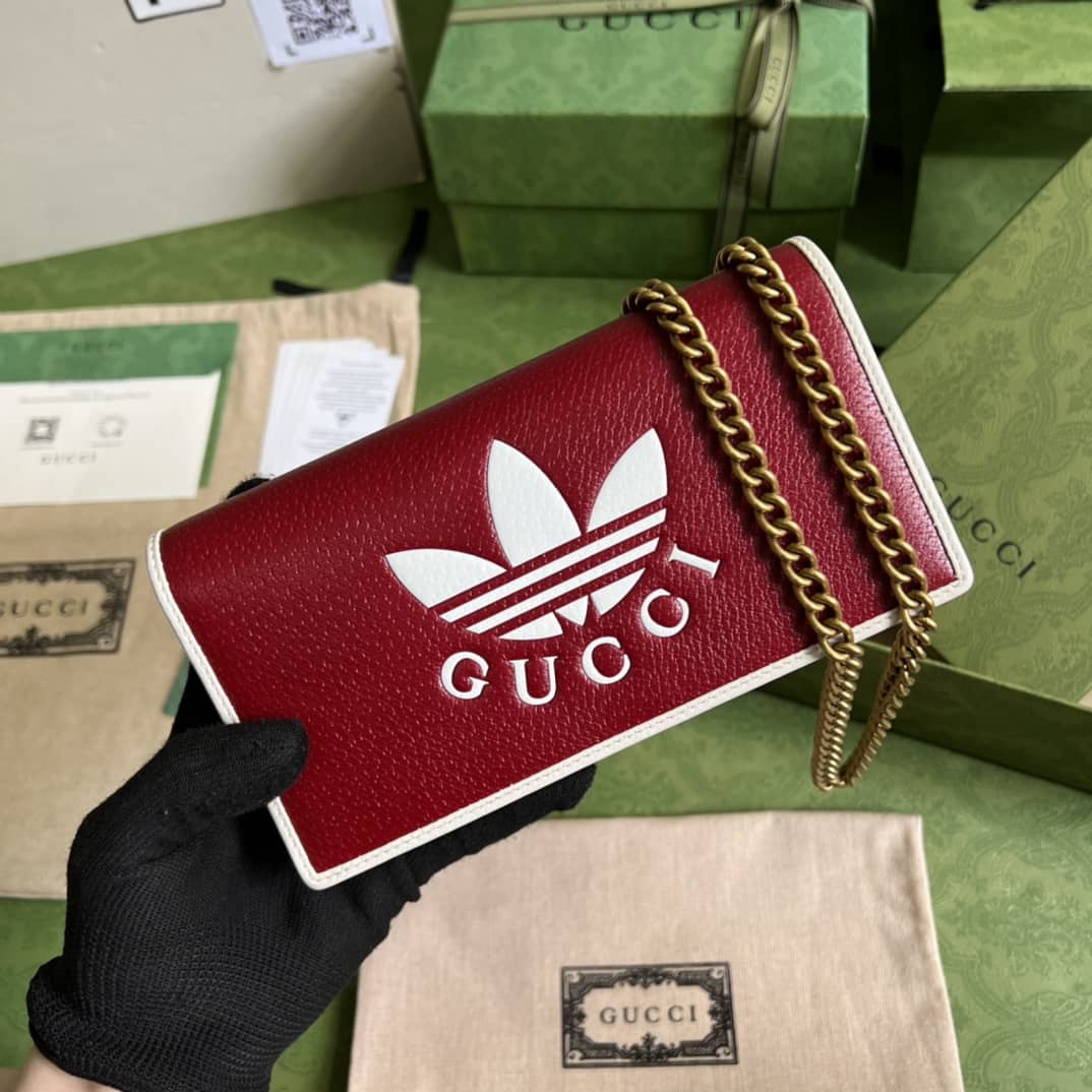 Best Replica Adidas x Gucci Wallet With Chain 621892 Replica Crossbody Bag - Colareps