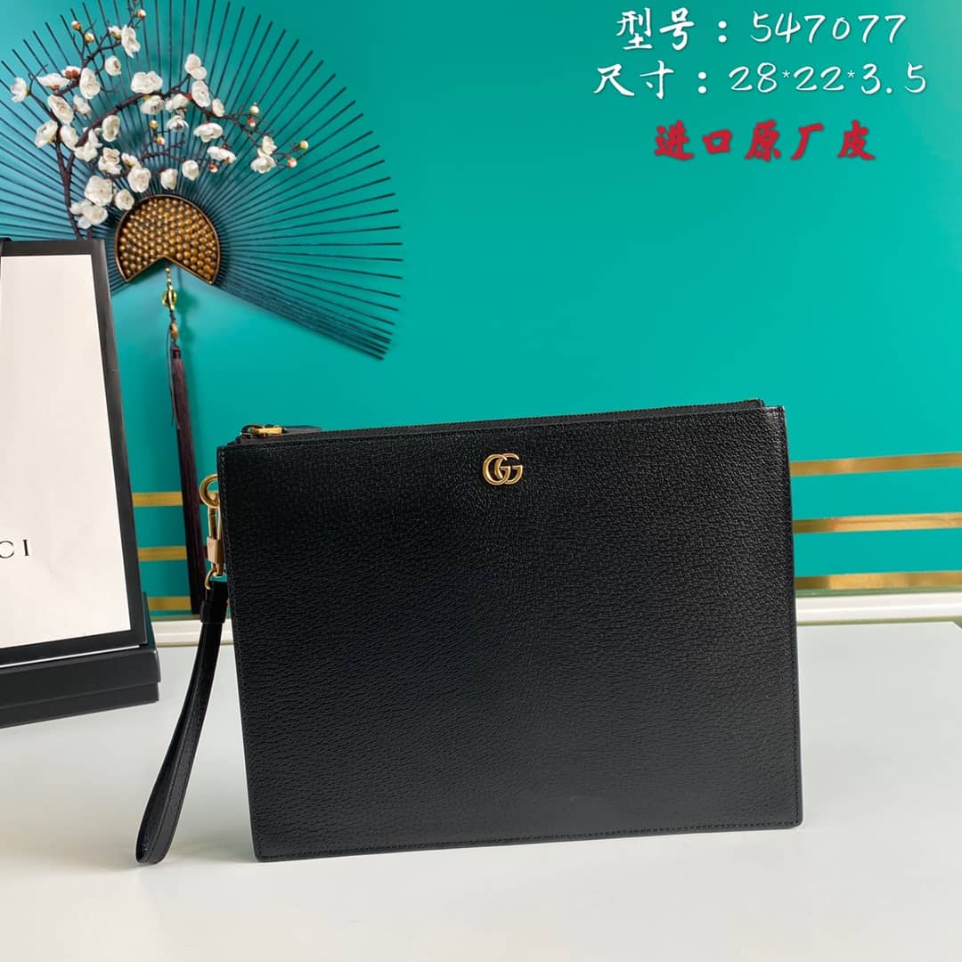 Best Replica Gucci Purse Dupes Marmont GG Leather Pouch 547077 - Colareps