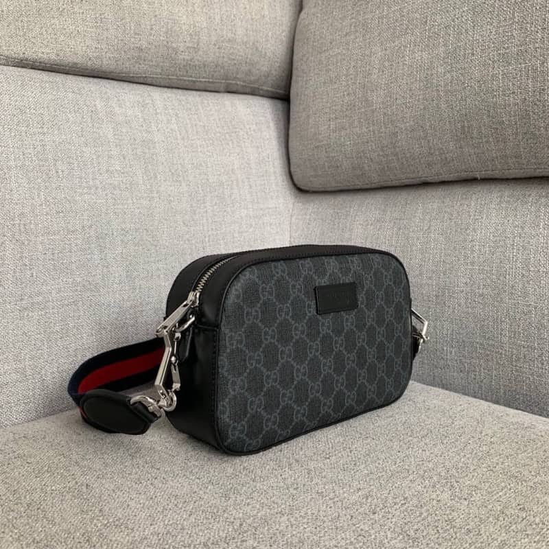Best Replica Gucci Supreme Canvas Camera Bag Replica Black 574886 - Colareps