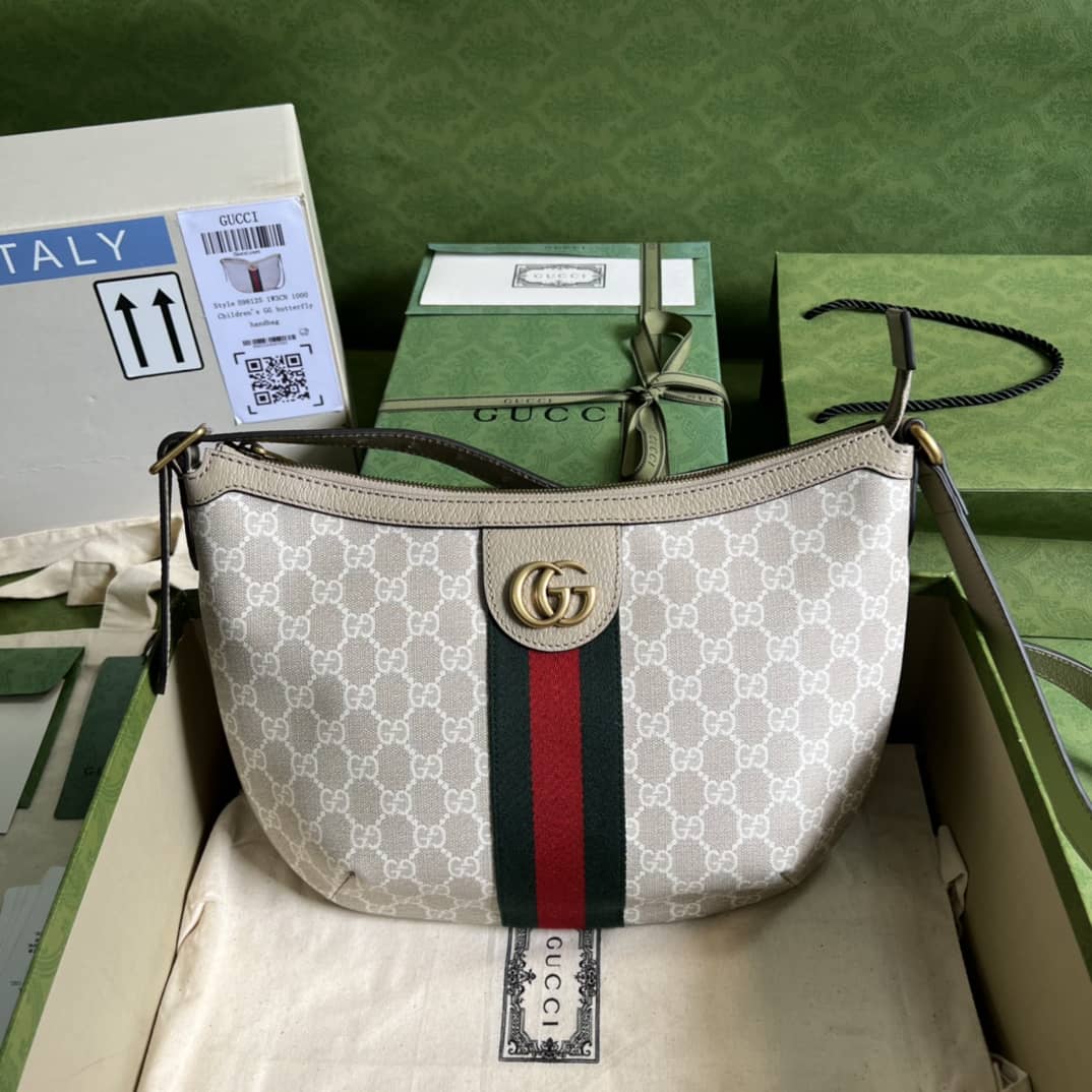 Best Replica Gucci Ophidia Small GG Supreme Canvas White 598125 Replica Shoulder Bag - Colareps