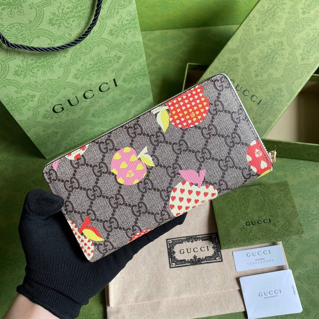 Best Replica Gucci Les Pommes Zip Around Wallet Replica 663924 - Colareps