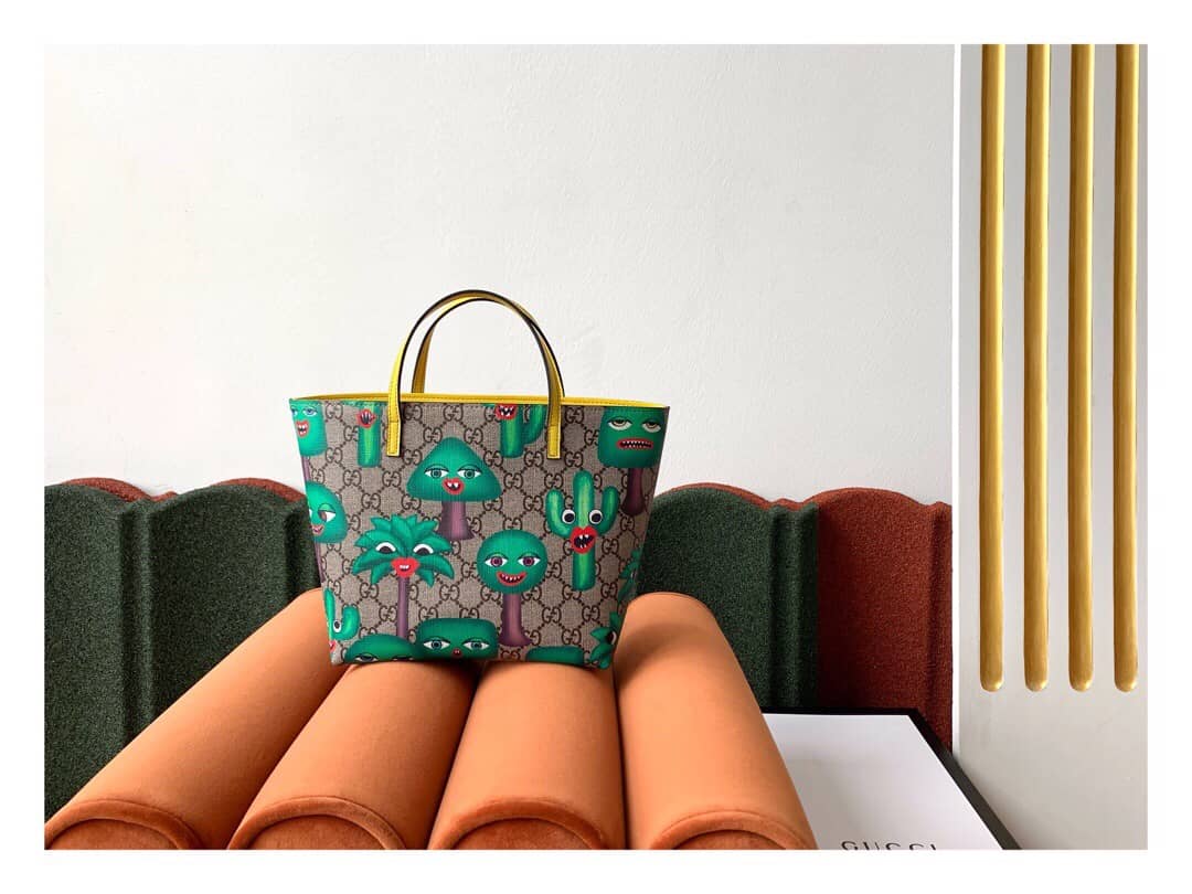 Best Replica Gucci Children GG Tote With Pineapple Bag Replica Green 580840 - Colareps