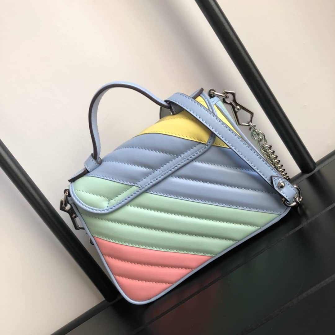 Best Replica Gucci GG Marmont Mini Leather Top Handle Bag Replica Colorful 547260 - Colareps