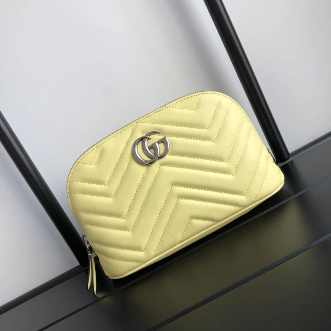 Best Replica Gucci GG Marmont Quilted Vanity Bag Replica Yellow 625690 - Colareps