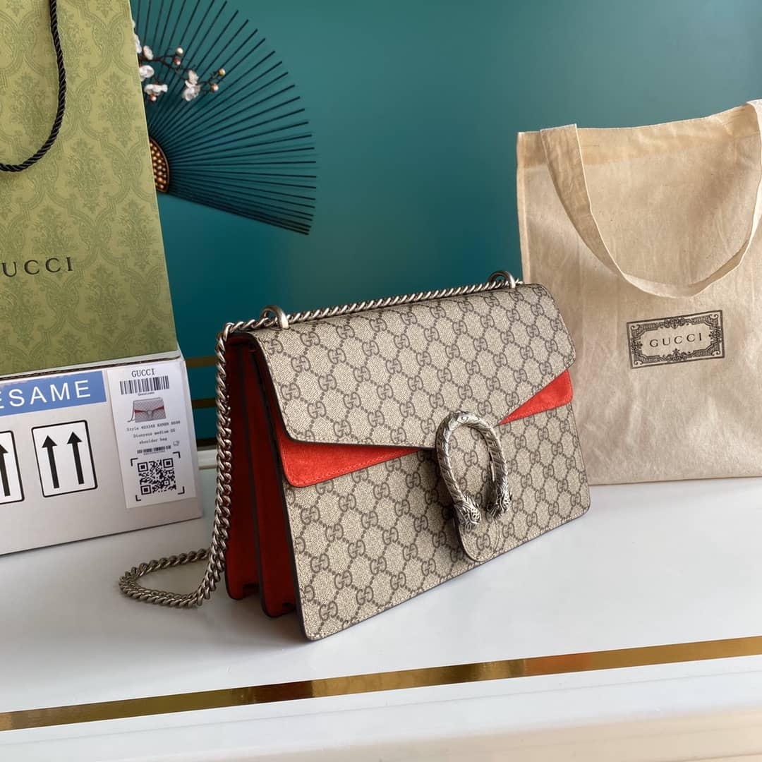 Best Replica Gucci Dionysus Supreme Monogram Chain Medium Shoulder Bag Replica 403348 - Colareps
