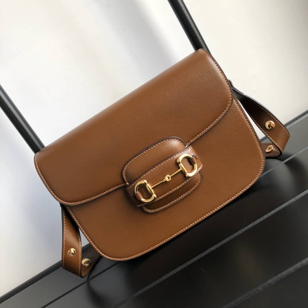 Best Replica Gucci Horsebit 1955 Shoulder Bag Replica Brown 602204 - Colareps