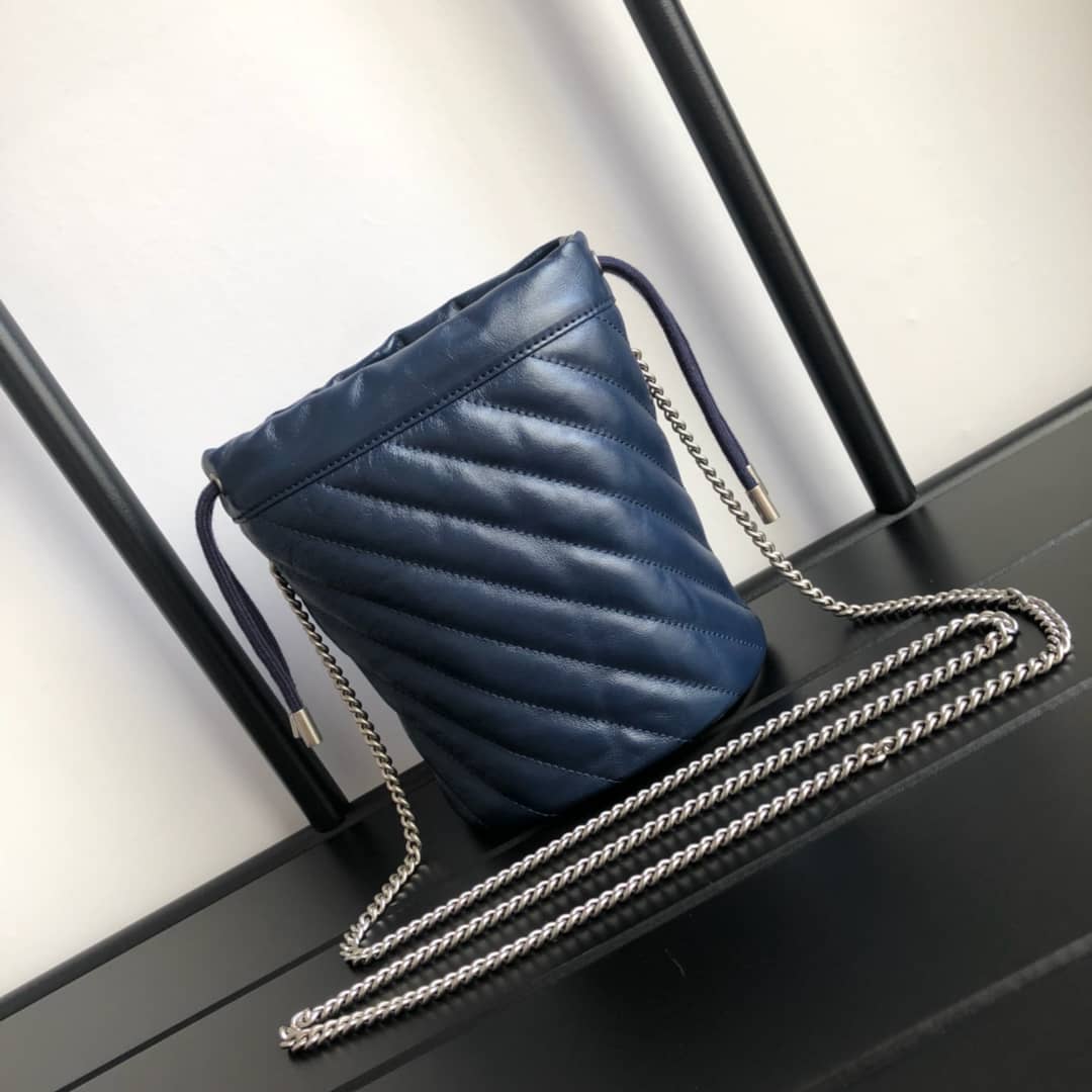 Best Replica Gucci GG Marmont Mini Bucket Crossbody Bag Replica Blue 575163 - Colareps