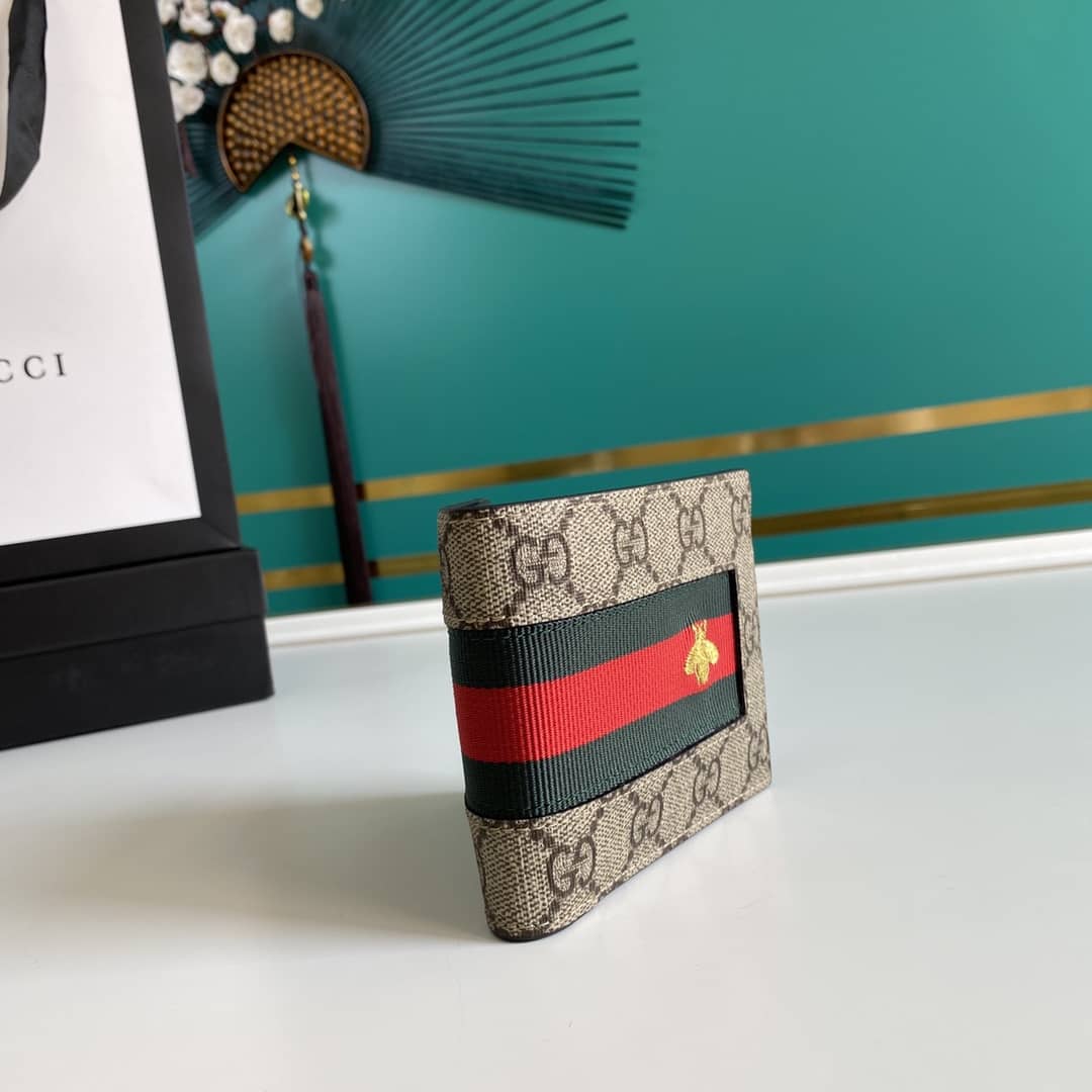 Best Replica Gucci Web GG Supreme Wallet Replica 408827 - Colareps