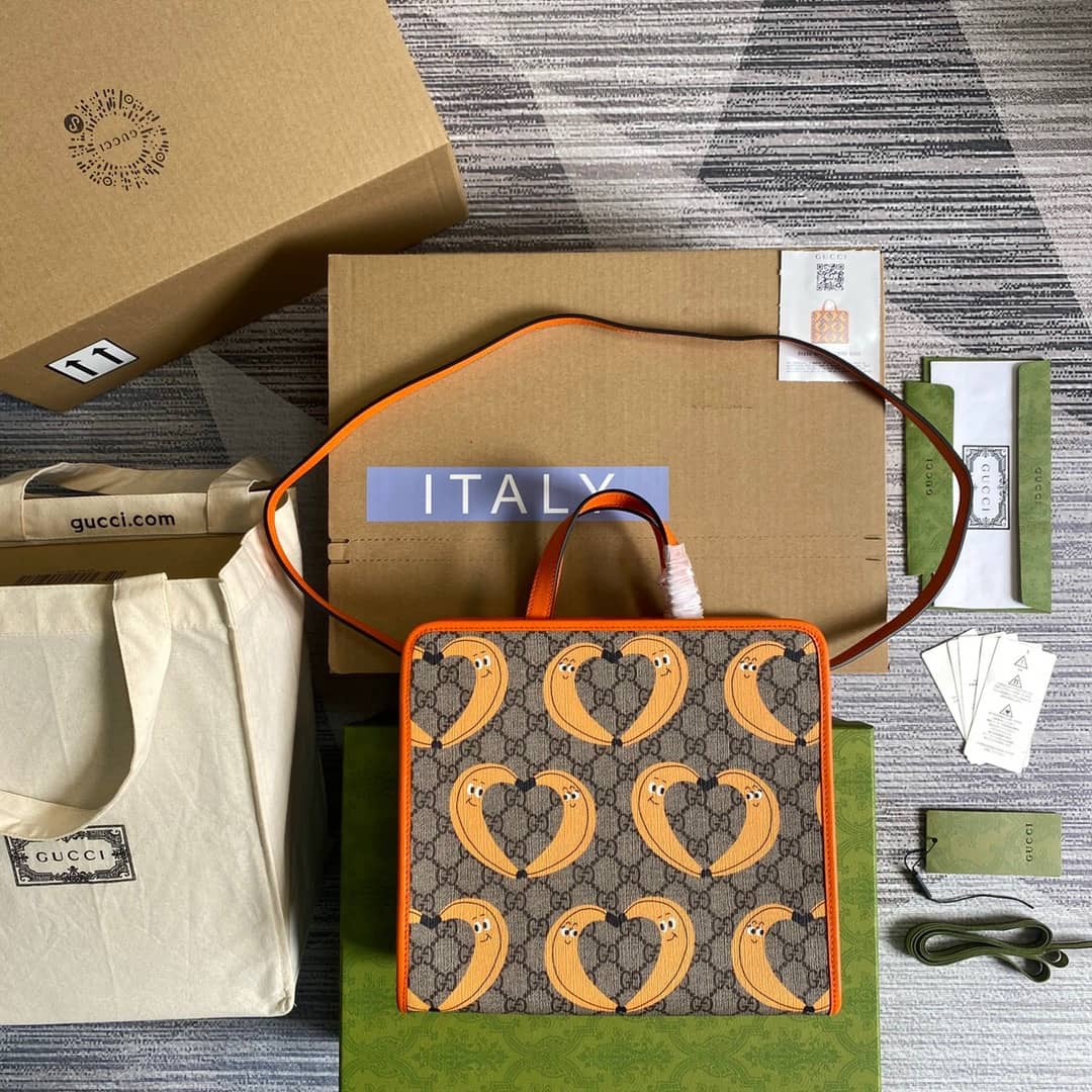 Best Replica Gucci Supreme Canvas Children Yuko Higuchi Tote Replica Orange 630542 - Colareps