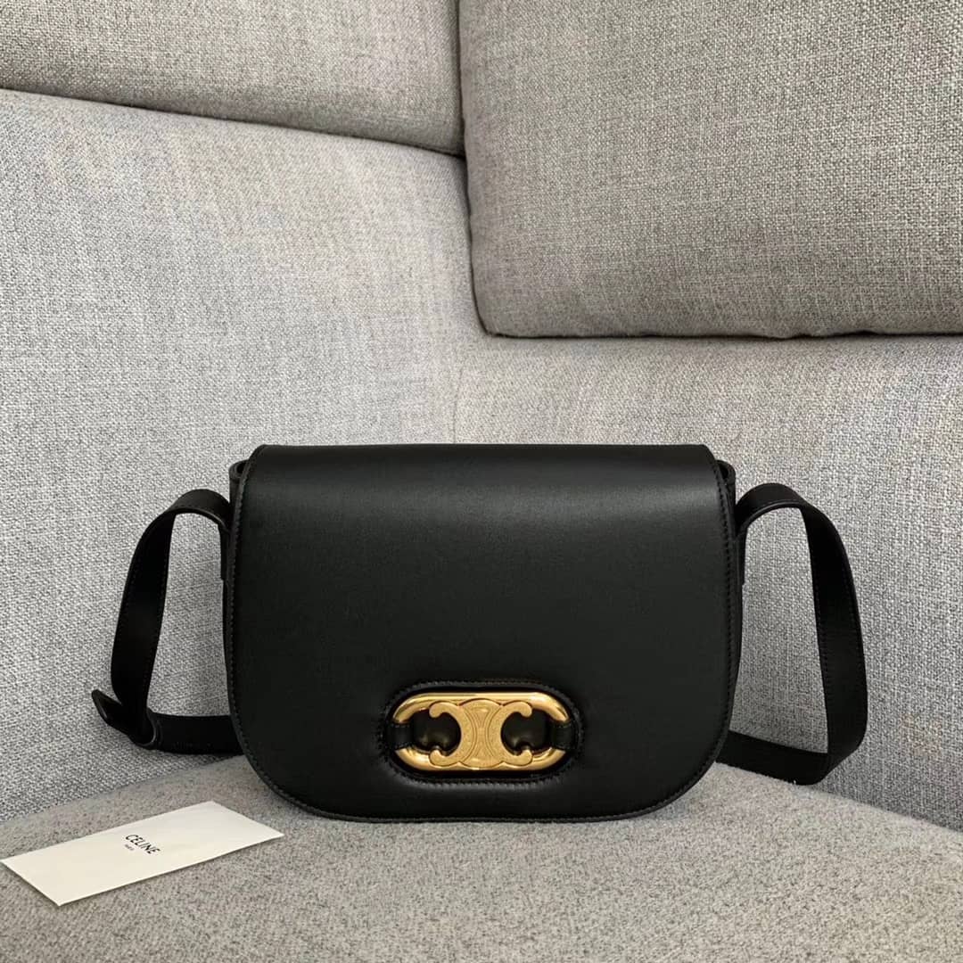 Best Replica Celine Triomphe Bag Dupe Medium Maillon Triomphe Calfskin Replica Bag - Colareps