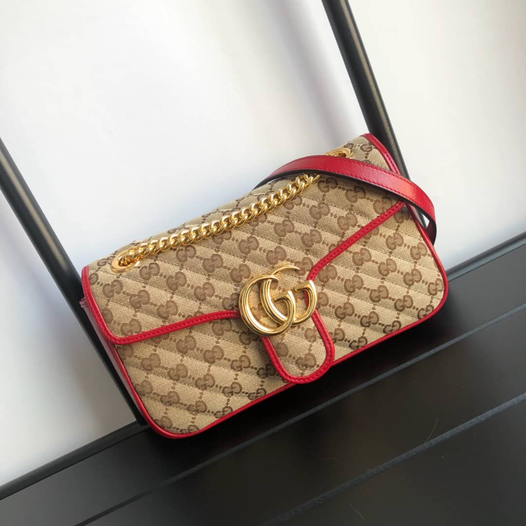 Best Replica Gucci GG Marmont Matelasse Shoulder Bag Replica Red 443497 - Colareps