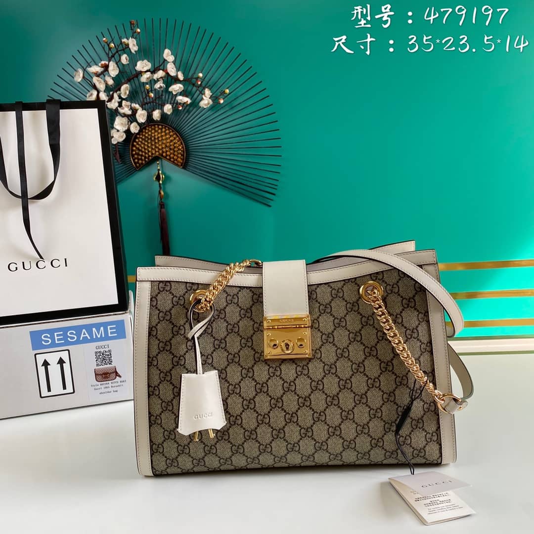 Best Replica Gucci Padlock GG Supreme Canvas Shoulder Bag Replica 479197 - Colareps