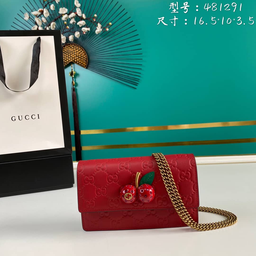 Best Replica Gucci Supreme GG Mini Bag With Cherries Replica 481291 - Colareps