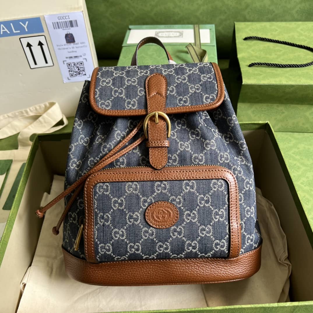 Best Replica Gucci Backpack With Interlocking G Blue 674147 Replica - Colareps