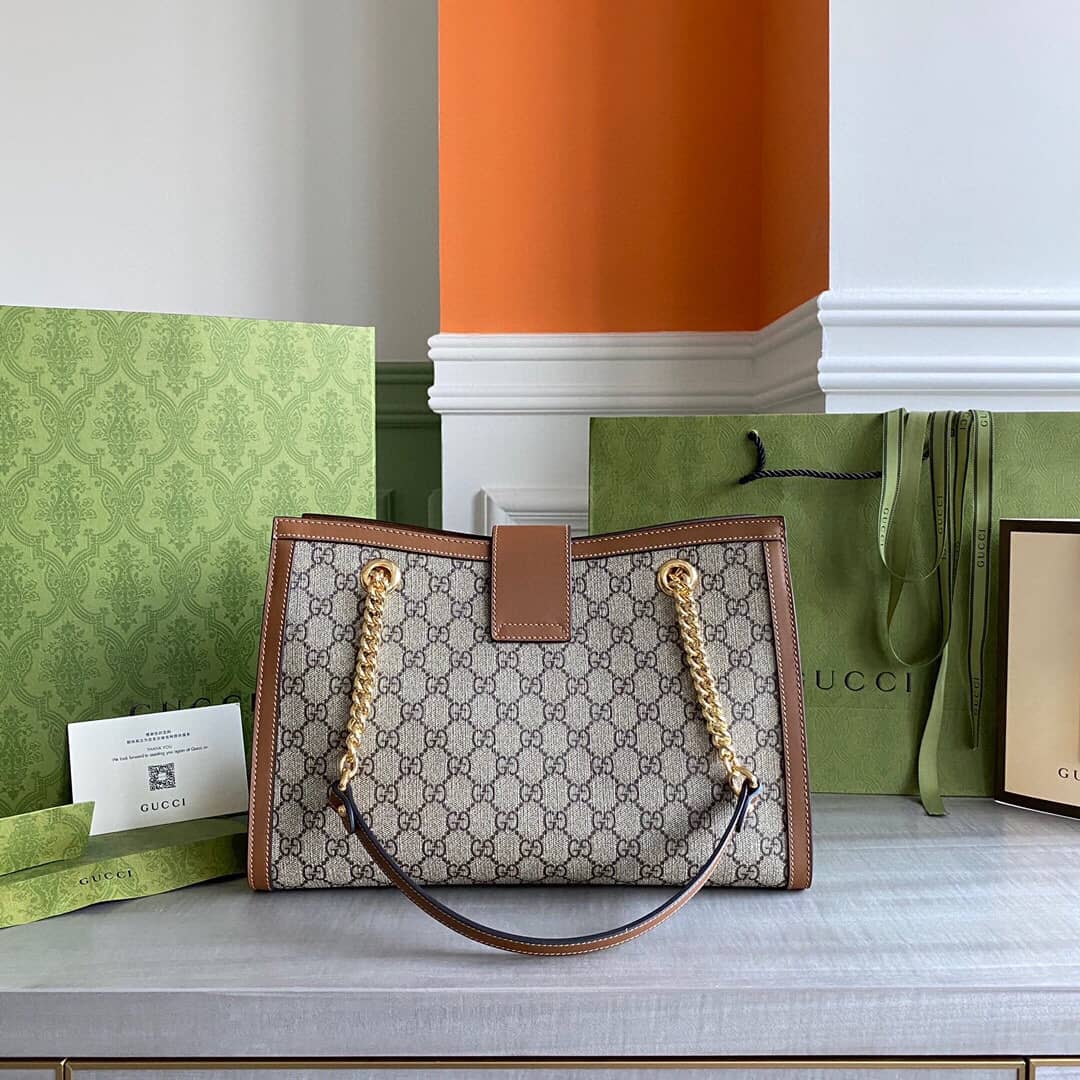 Best Replica Gucci Padlock Medium GG Supreme Shoulder Bag Replica Gray Brown 479197 - Colareps