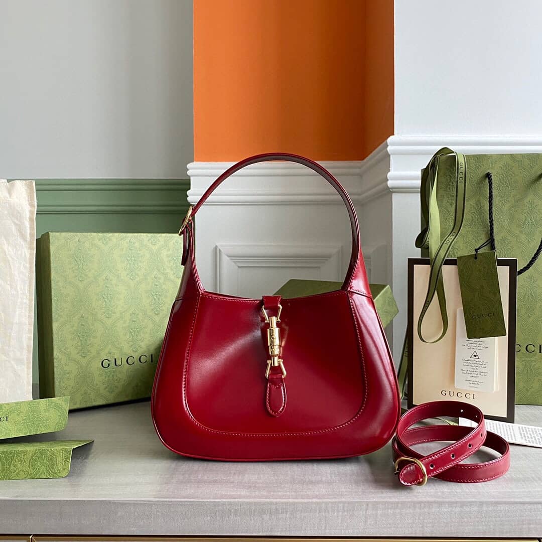 Best Replica Gucci GG Jackie 1961 Small Hobo Shoulder Bag Replica Red 636709 - Colareps