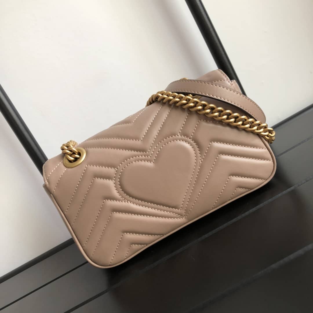 Best Replica Gucci GG Marmont Mini Matelasse Shoulder Bag Replica Khaki 446744 - Colareps
