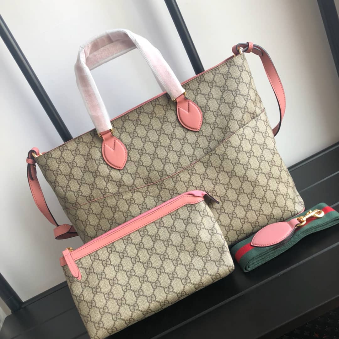 Best Replica Gucci Soft GG Supreme Baby Changing Bag Replica Pink 457356 - Colareps