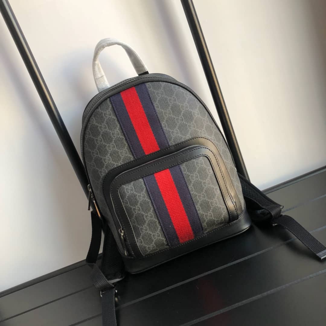 Best Replica Gucci Ophidia Flora Small GG Supreme Canvas Replica Backpack Gray 547965 - Colareps