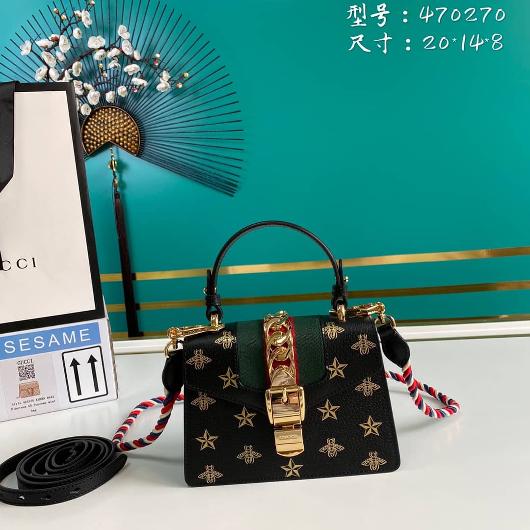 Best Replica Gucci Womens Sylvie Leather Mini Bag Replica 470270 - Colareps