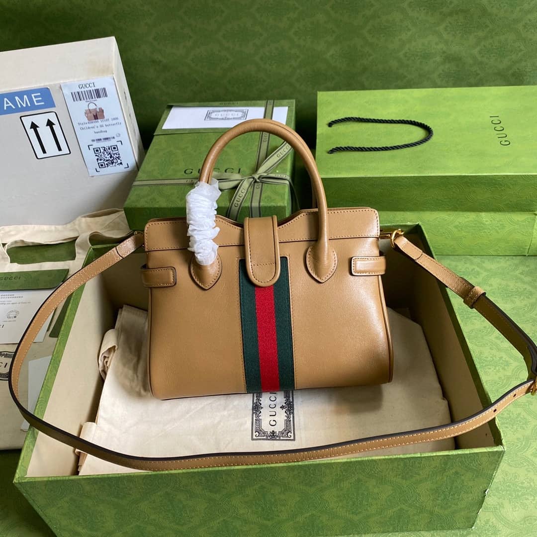 Best Replica Gucci Small Top With Double G Leather Handle Replica Bag 658450 - Colareps
