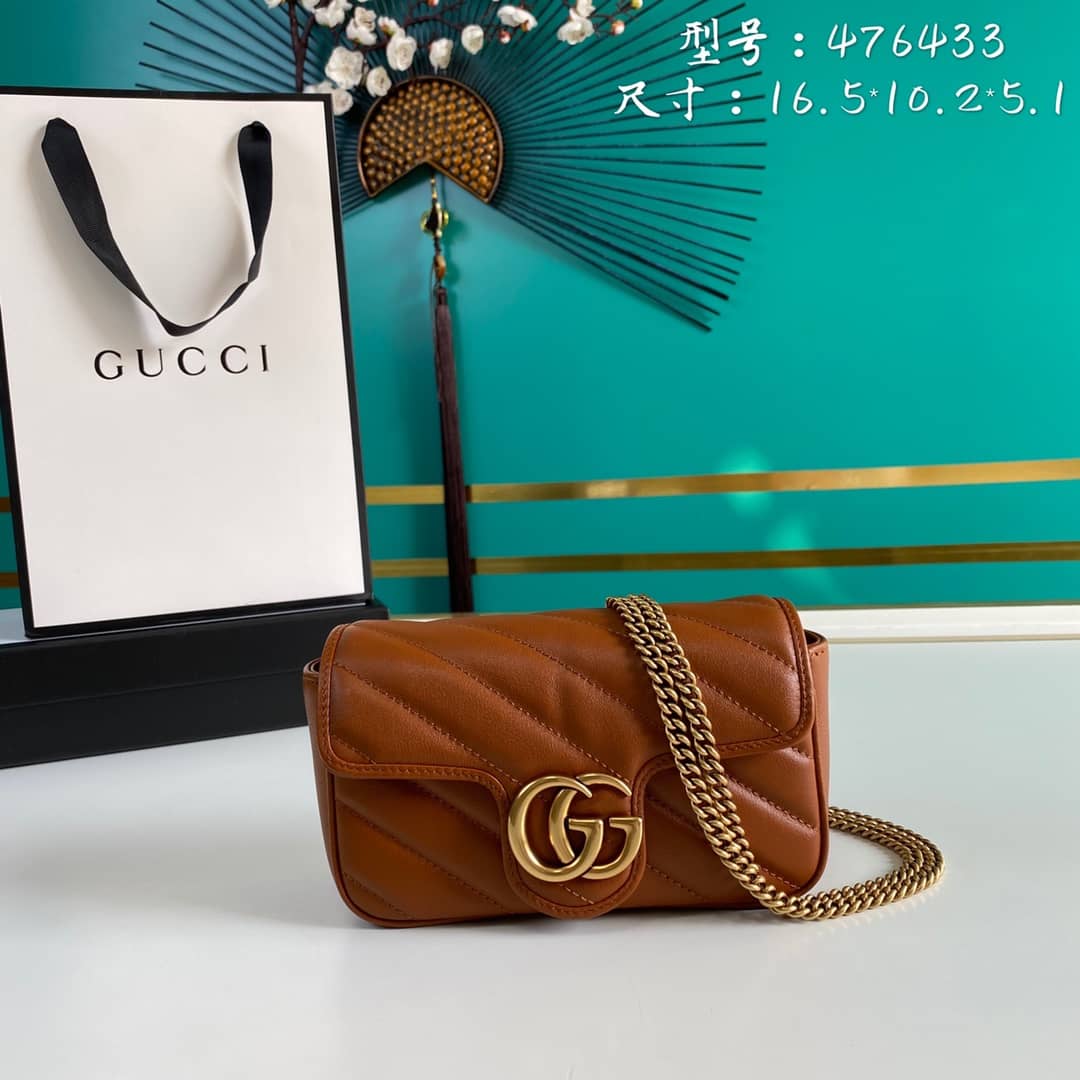 Best Replica Gucci GG Marmont Matelassé Mini Crossbody Bag Replica 476433 - Colareps