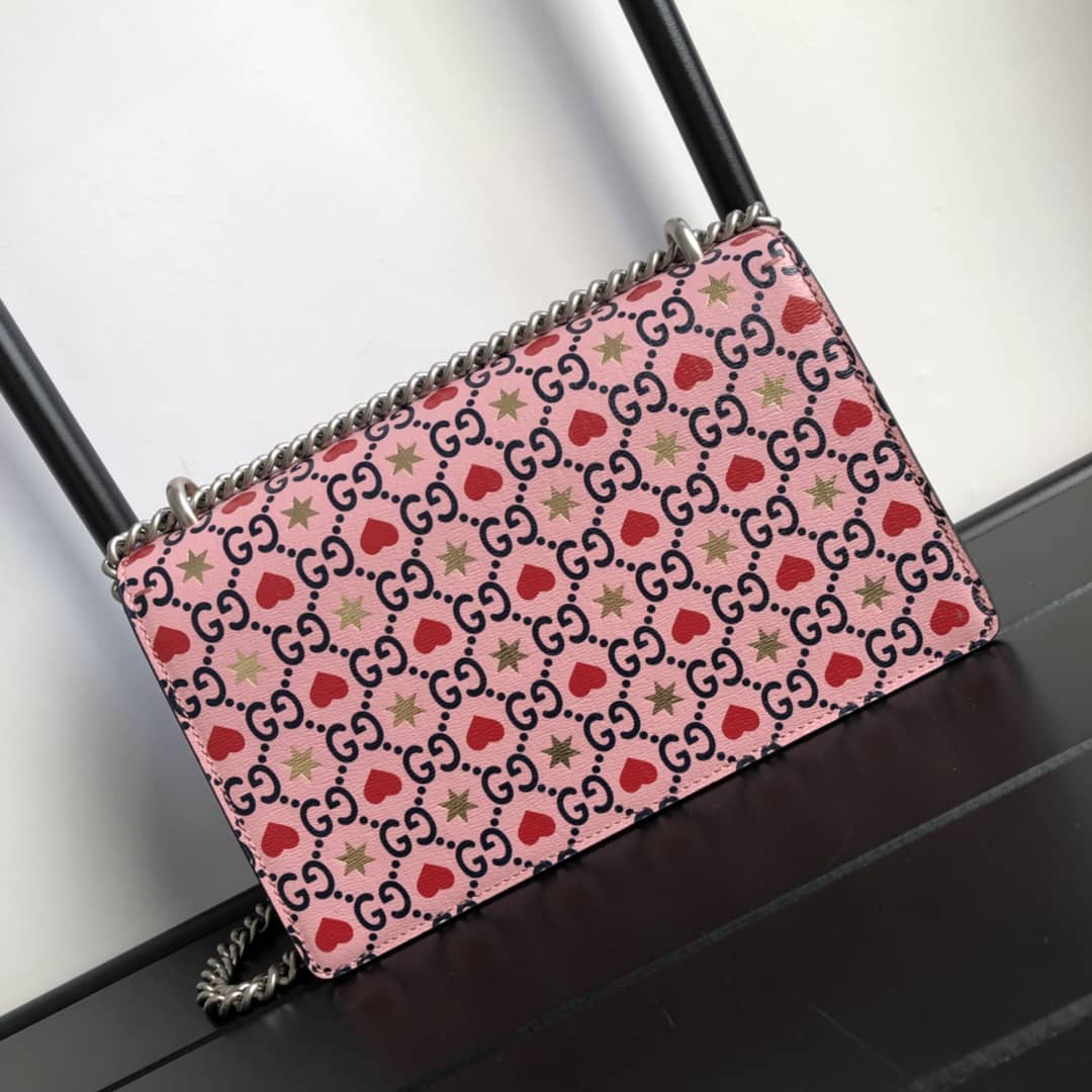 Best Replica Gucci GG Supreme Dionysus Chain Shoulder Bag Replica Pink 400249 - Colareps