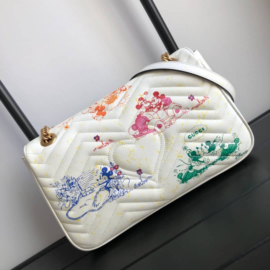 Best Replica Gucci GG Marmont Matelasse Shoulder Bag Replica White 443497 - Colareps