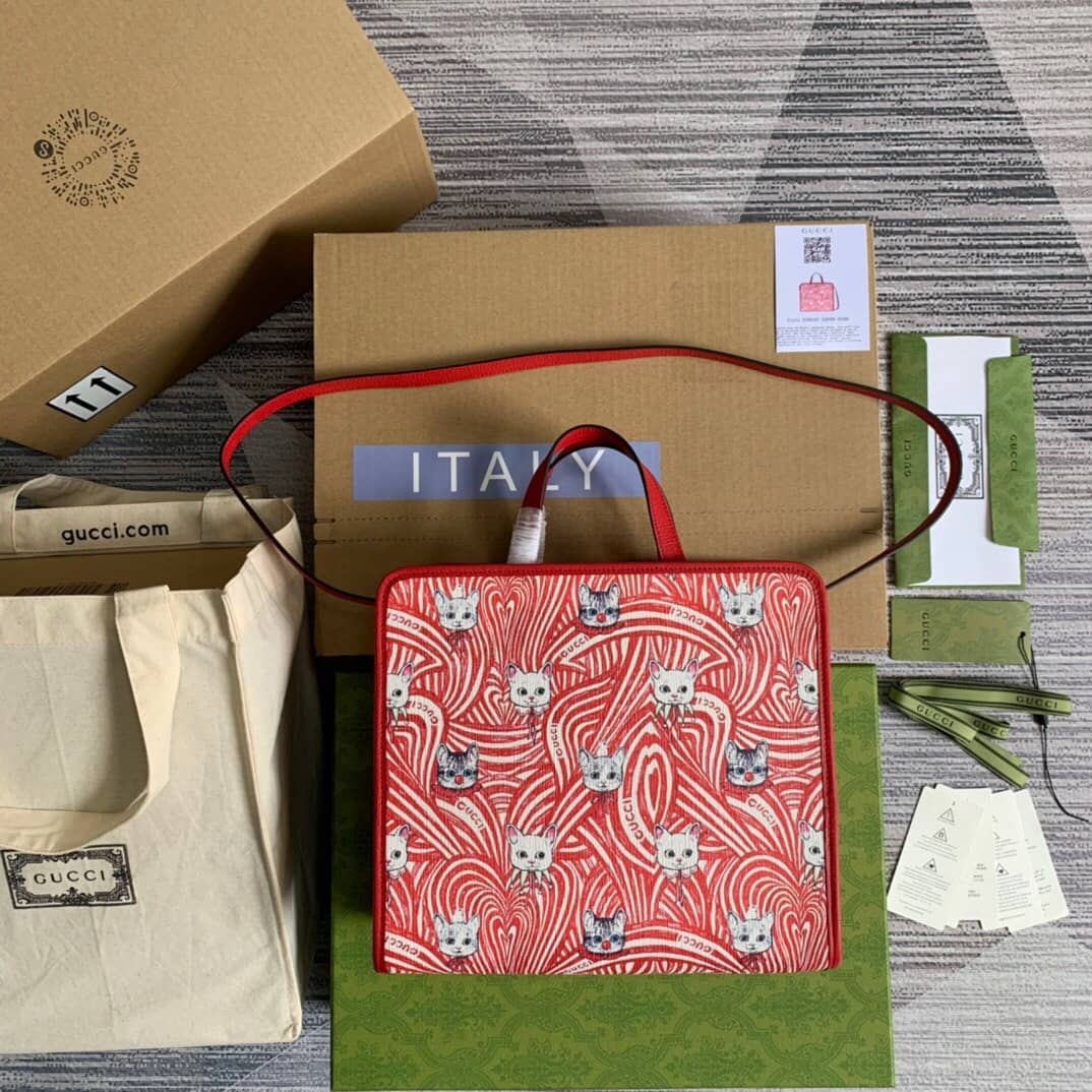 Best Replica Gucci Supreme Canvas Children Yuko Higuchi Tote Replica Red 630542 - Colareps